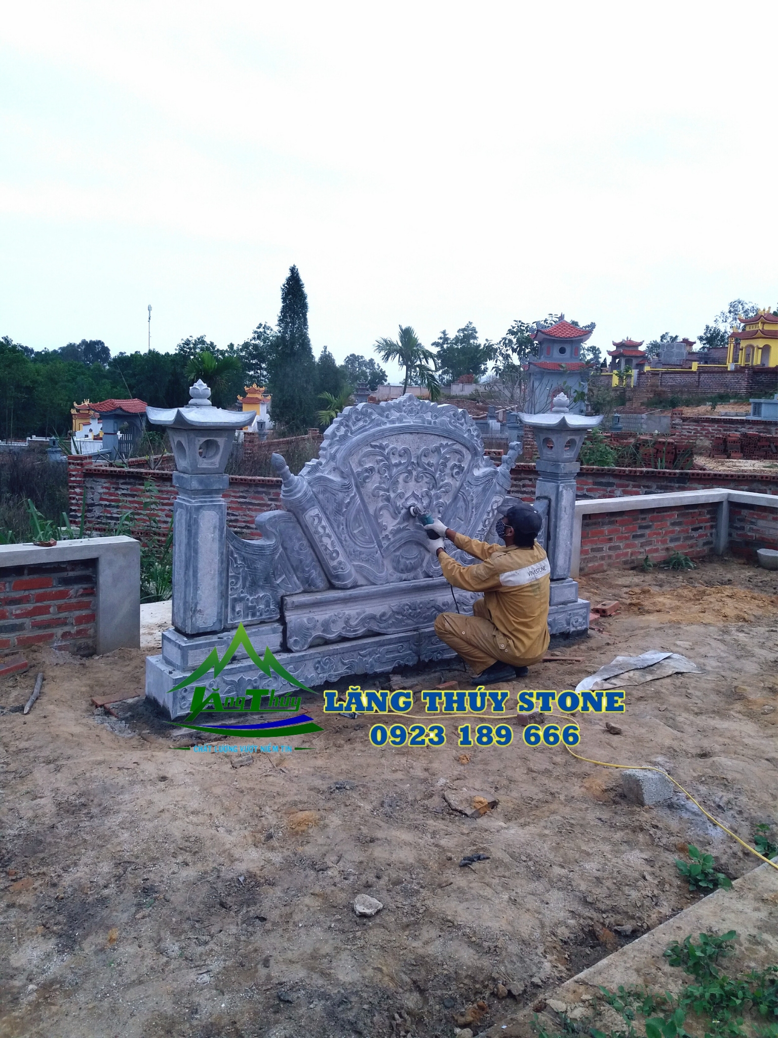 cong đoạn đánh bóng quấn thư đá