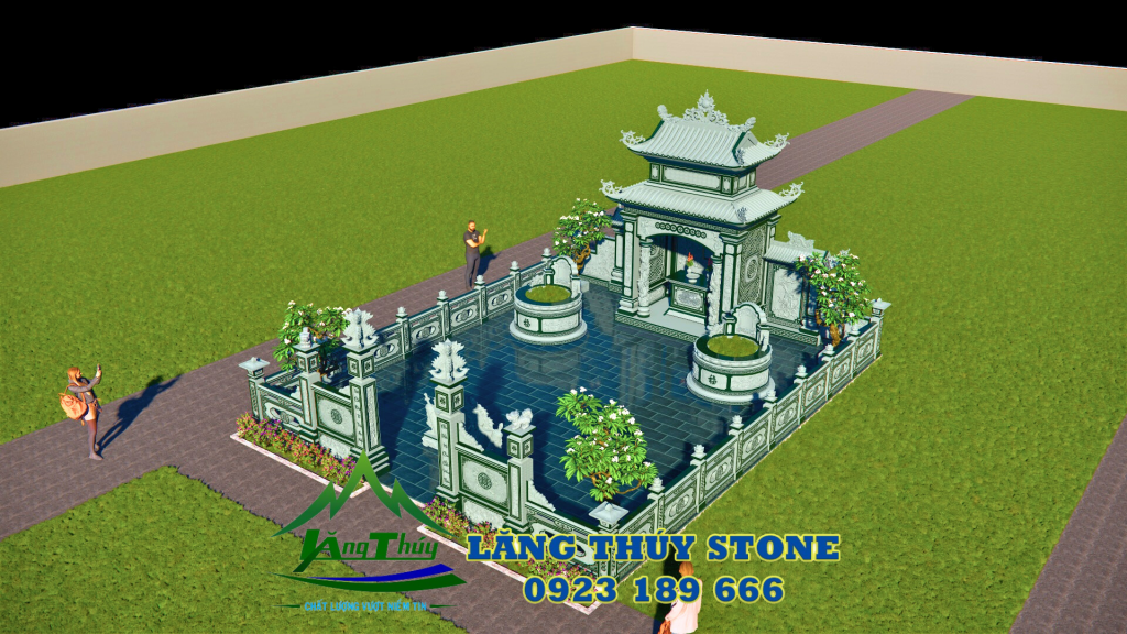 Thiết kế 3D khuôn viên lăng mộ đẹp