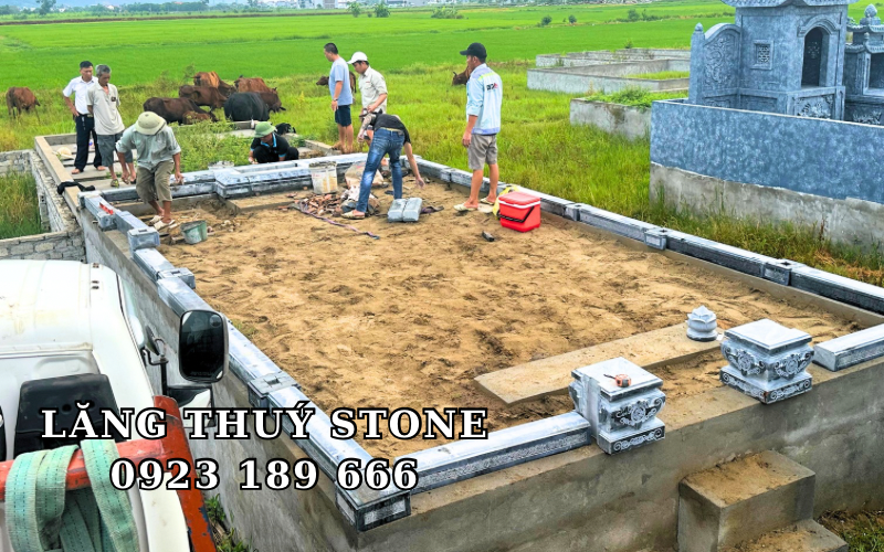 Khu lăng mộ đá xanh đen nhà A Nam Hoằng Hóa Thanh Hóa Thi công khuôn viên khu lăng mộ đá tại Hoằng Hóa Thanh Hóa