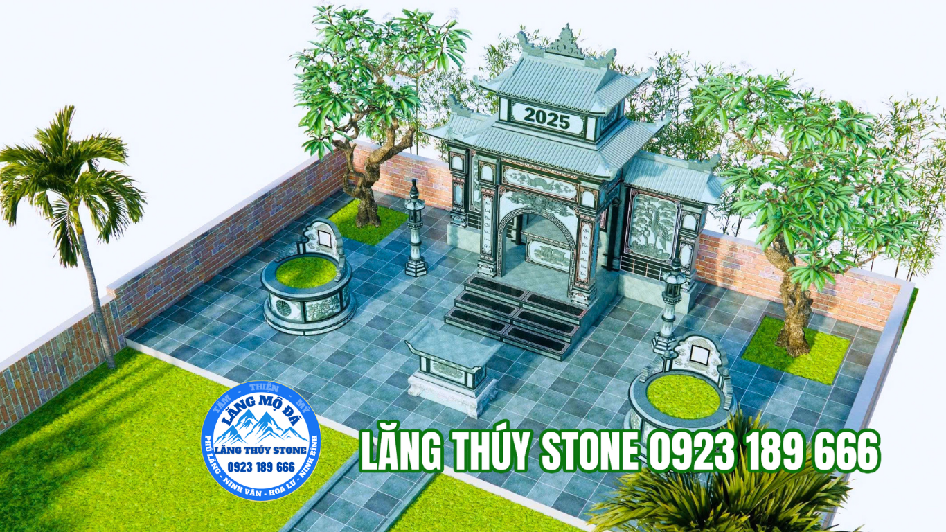 Xưởng sản xuất lăng mộ đá Ninh Bình – Lăng Thuý Stone Phối cảnh thiết kế khu lăng mộ đá đẹp của Lăng Thuý Stone