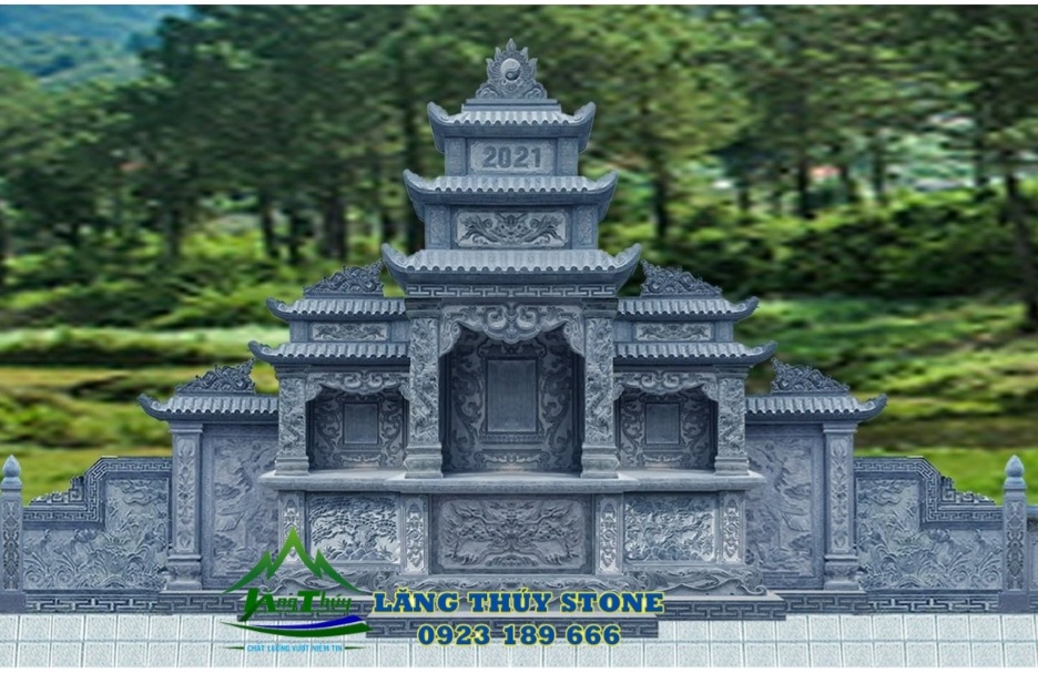 Lăng mộ đá đẹp xanh đen 5