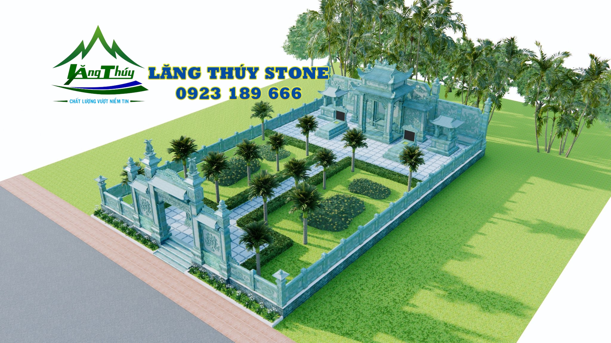 Lăng Thúy Stone - Thiết Kế Và Thi Công Lăng Mộ Đá Tự Nhiên Thiet ke lang mo da3D