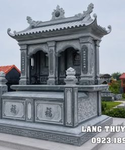 Mộ đá đôi một mái bằng đá xanh rêu